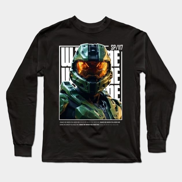 Halo game quotes - Master chief - Spartan 117 - Realistic #2 Long Sleeve T-Shirt by trino21